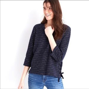 Madewell Striped Side Tie Crew Sweater (size S)